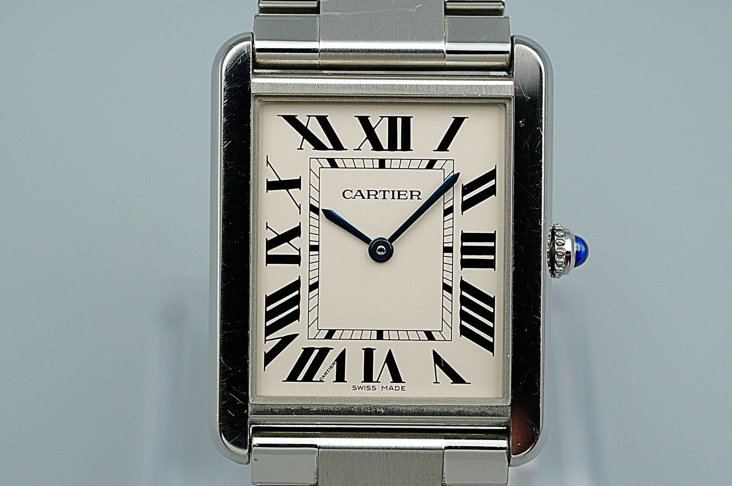 *Exc+5* Cartier Tank Solo W5200014 3169 Quartz Silver 27mm Mens Watch