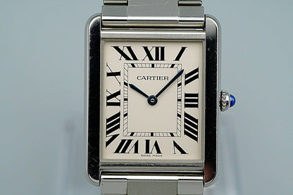 *Exc+5* Cartier Tank Solo W5200014 3169 Quartz Silver 27mm Mens Watch