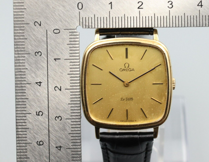 *Exc+5* Vintage OMEGA De Ville Cal.625 Hand Winding Gold Dial Square Mens Watch
