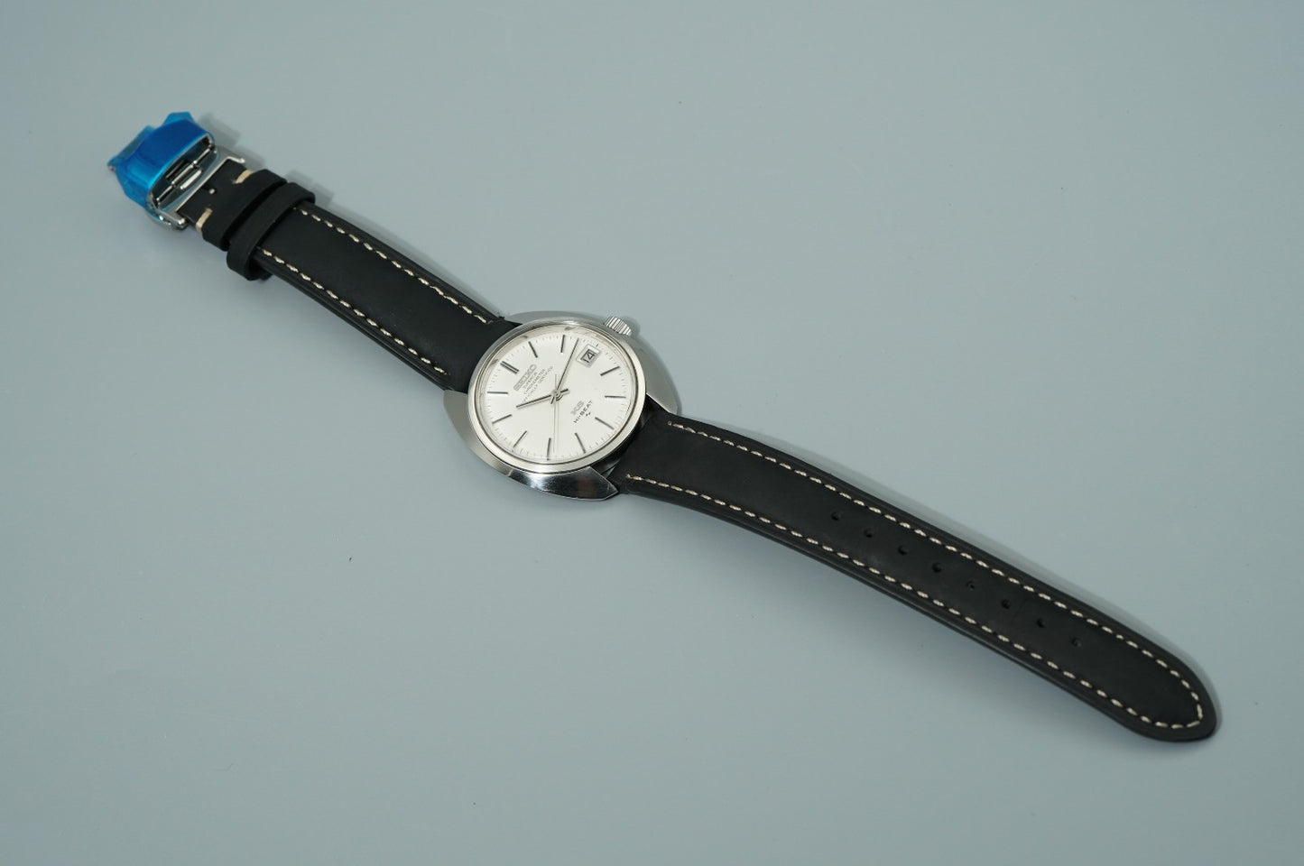 N MINT Vintage 1970s SEIKO KS HI-BEAT 4502-8010 Hand Wind White 38mm Mens Watch