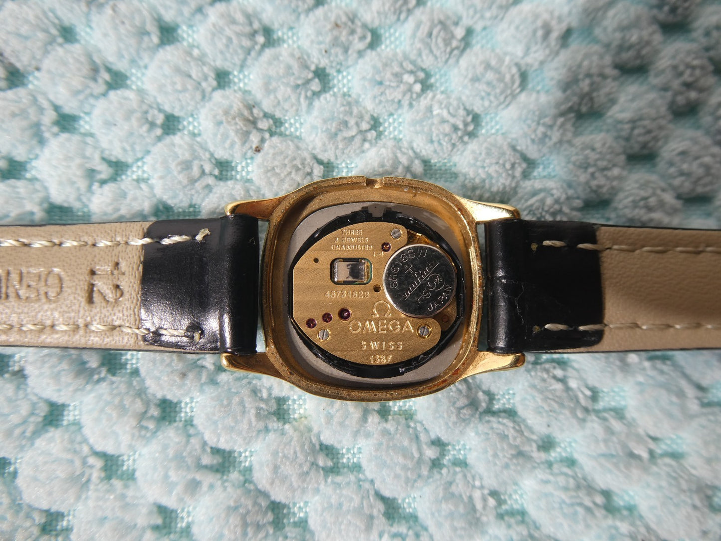 *Exc+4* Vintage OMEGA De Ville Cal.1387 Qz White Square 21mm Women,Ladies Watch