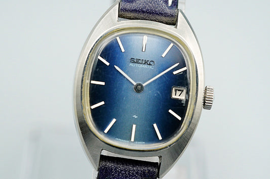*N MINT* Vintage 1973 SEIKO NOIE 2415-7010 Automatic Blue Oval 24mm Women Watch