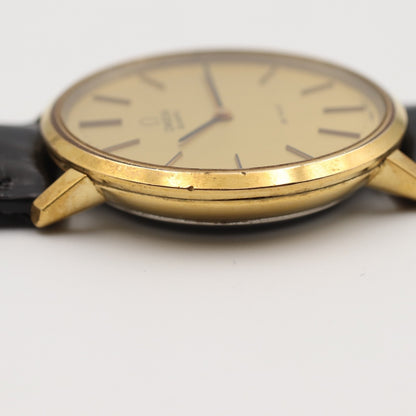 *NEAR MINT* Vintage 1980 OMEGA De Ville Cal.1330 Qz Gold Round 35mm Mens Watch
