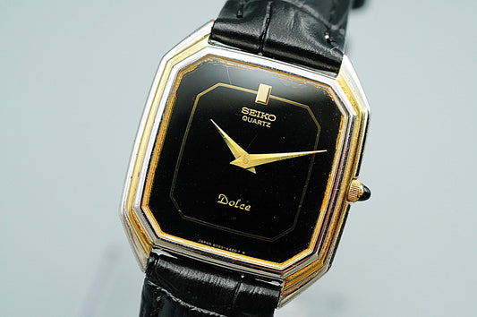 *Exc+4* Vintage 1972 SEIKO DOLCE 6020-5930 Quartz Black Square 29mm Mens Watch