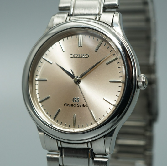 *NEAR MINT* Vintage 1992 SEIKO Grand 9581-7000 Qz Silver Round 33mm Mens Watch