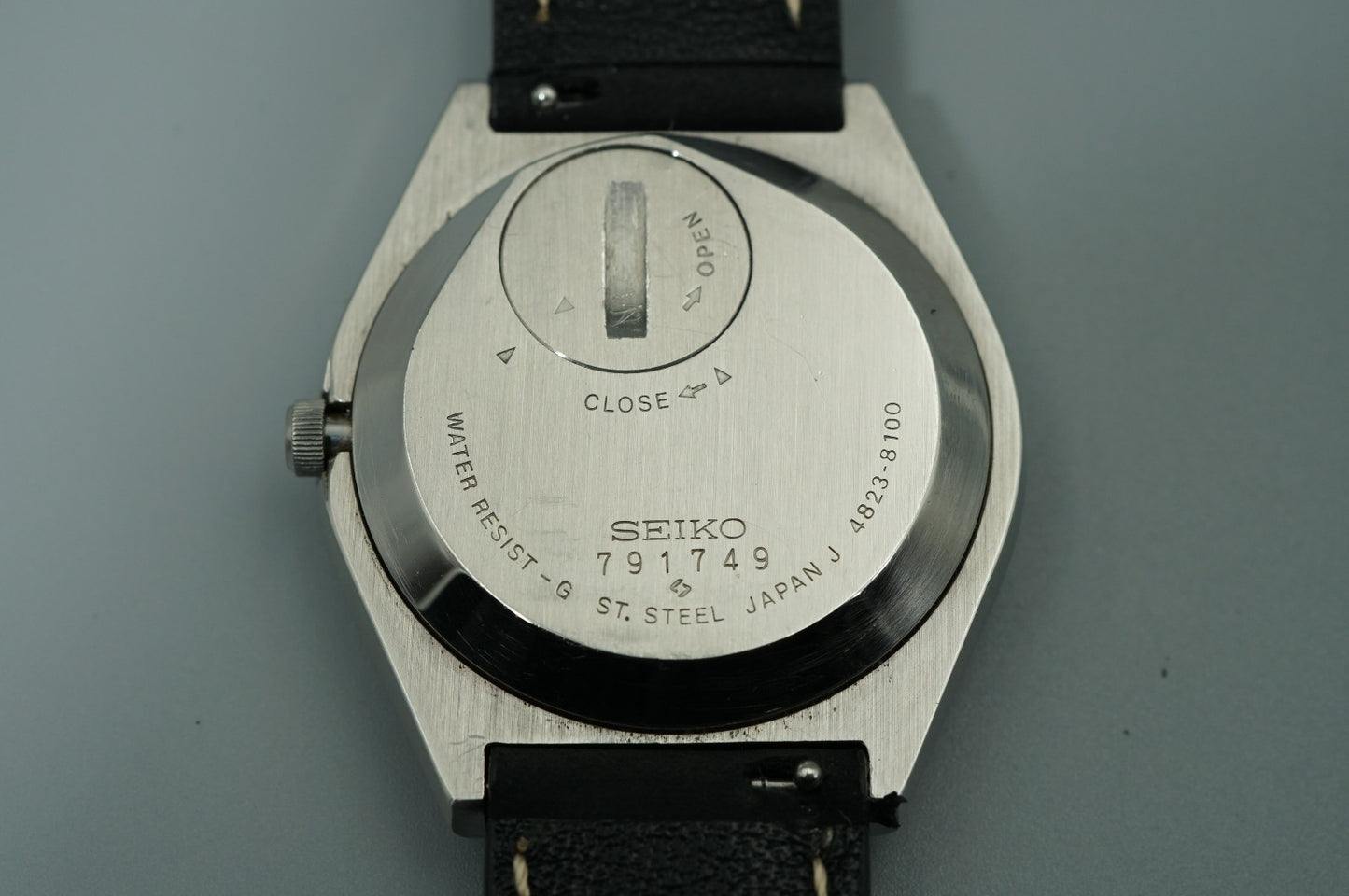 *NEAR MINT* Vintage 1977 SEIKO King Quartz 4823-8100 Silver 35mm Mens Watch