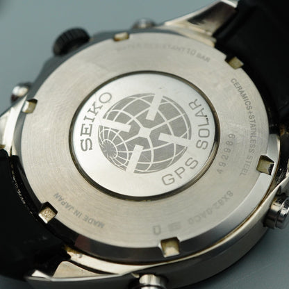 *Exc+5 in Box* SEIKO ASTRON  8X82-0AC0 Solar Black Dial Round 45 mm Mens Watch