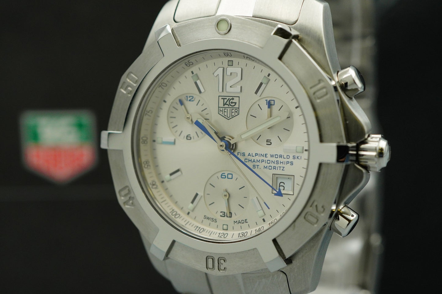*TOP MINT* Vintage TAG HEUER  CN111C Quartz Silver Dial Round 40 mm Mens Watch