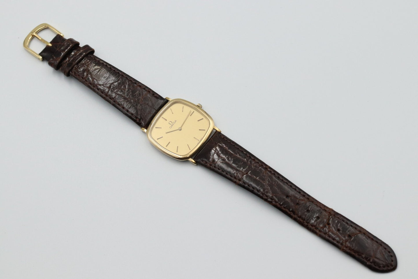 *Exc+5* Vintage OMEGA De Ville Ref.195.0077 Quartz Gold Dial Women Watch JAPAN