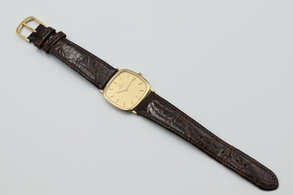 *Exc+5* Vintage OMEGA De Ville Ref.195.0077 Quartz Gold Dial Women Watch JAPAN