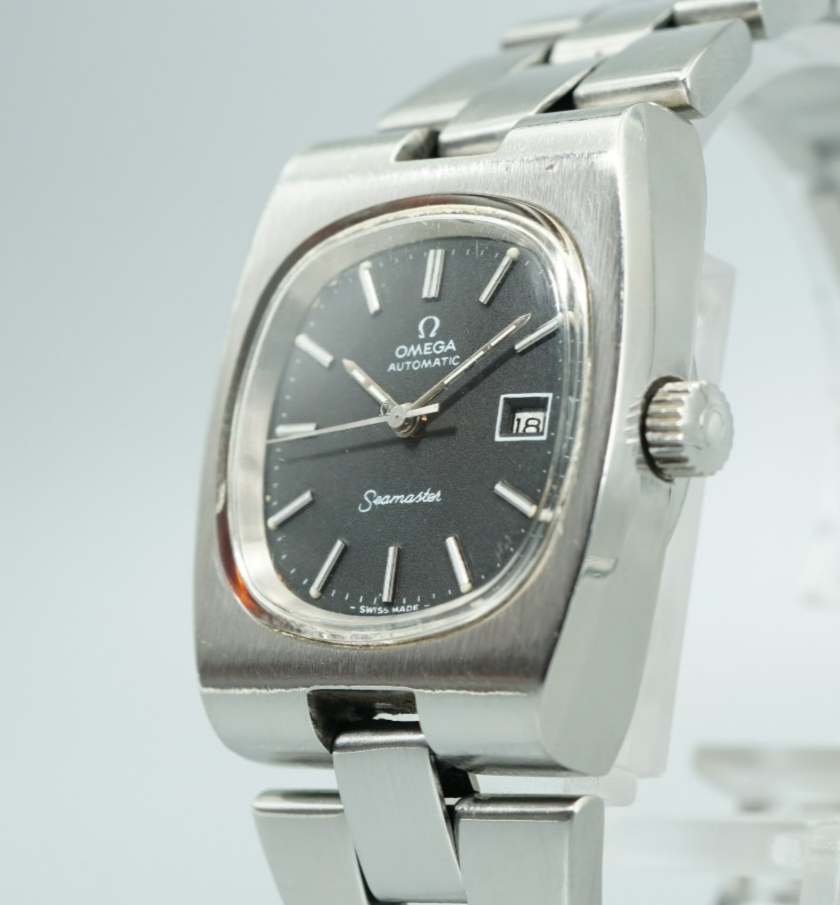 N MINT Vintage 1974 OMEGA Seamaster Cal.684 Automa Black Square 27mm Women Watch