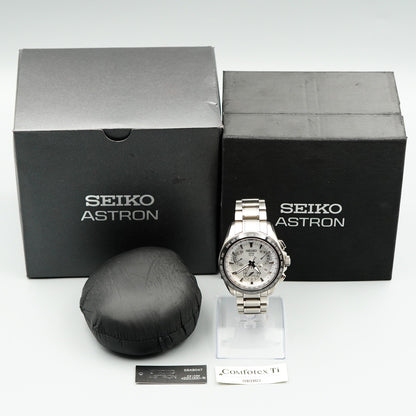 *MINT in Box* SEIKO ASTRON 8X53-0AB0-2 Solar White Dial Round 45mm Mens Watch