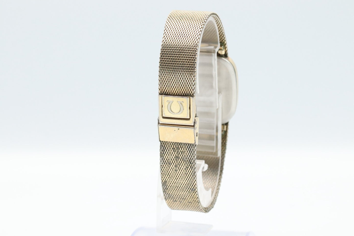 *Exc+4* Vintage OMEGA De Ville Cal.1330 Quartz Gold Dial Rectangle Women Watch