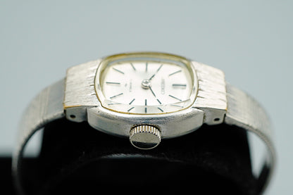 *Exc+5* Vintage 1972 SEIKO 01-3360 Hand Winding Silver Oval 16mm Women Watch