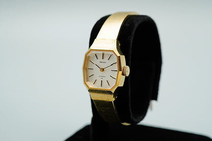 *Exc+5* Vintage 1974 SEIKO 11-4570 Hand Winding Silver Hexagon 19mm Women Watch