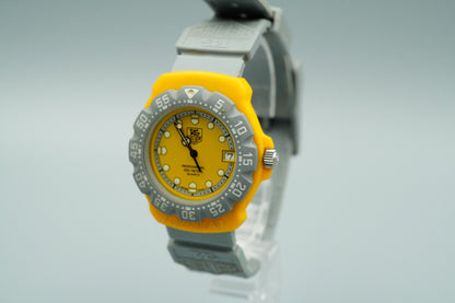 *MINT* Vintage 1990s TAG Heuer Formula 1 Quartz Yellow Dial 35mm Mens Watch