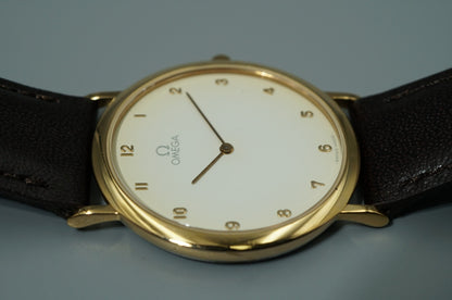 *N MINT* Vintage 1986 OMEGA De Ville Cal.1378 Quartz White Dial 32mm Mens Watch