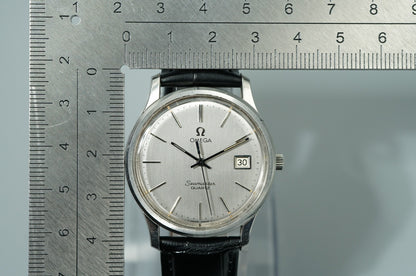*NEAR MINT* Vintage 1975 OMEGA Seamaster Cal.1342 Quartz Silver 35mm Mens Watch