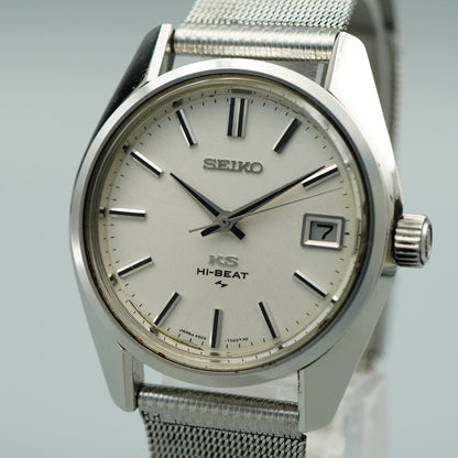 *N MINT* Serviced Vintage SEIKO KS HI-BEAT 4502-7000 AT Silver 36mm Mens Watch