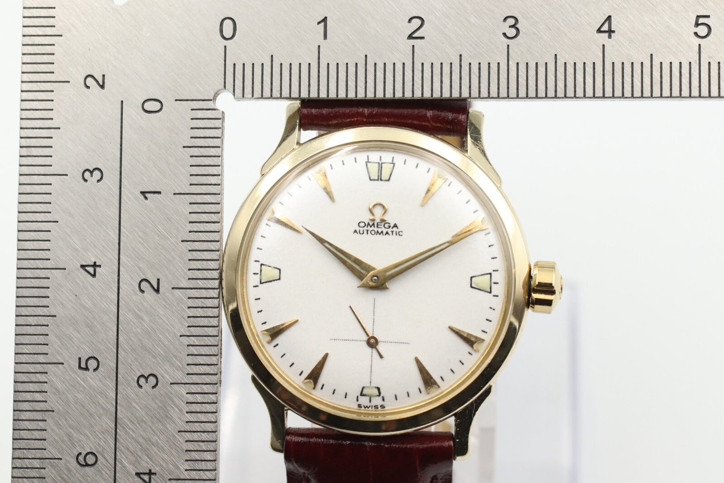 Serviced! OMEGA Cal.344 Automatic 14KGF Small Second White Dial 33mm Mens Watch