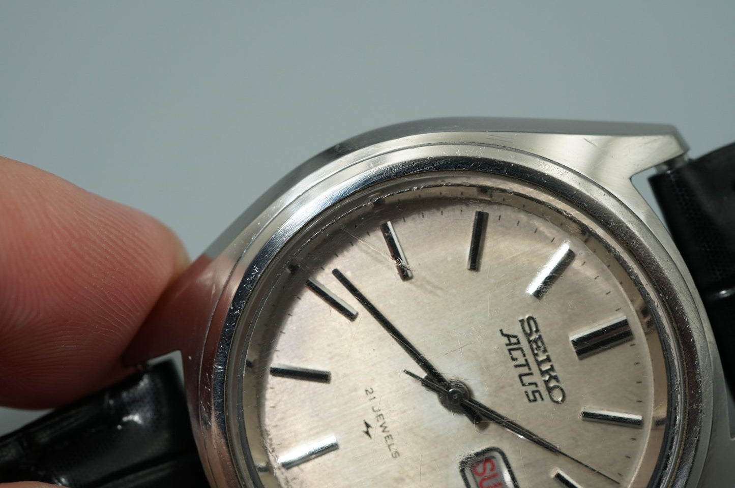 Work for Parts Vintage 1970s SEIKO ACTUS 7019-7430 Auto Silver 38mm Mens Watch