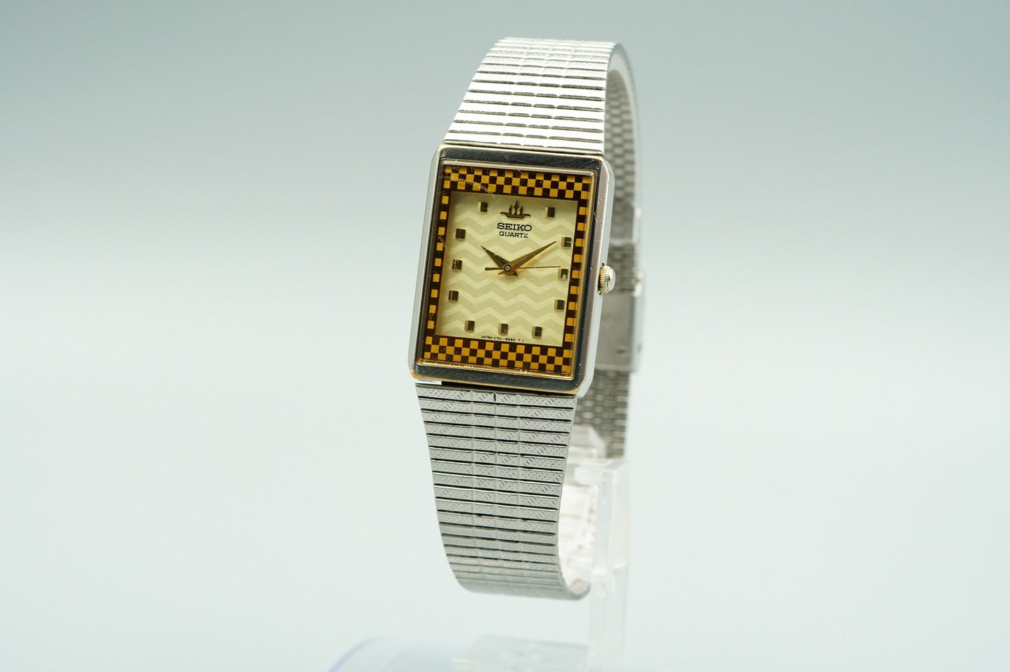 *Exc+5*  SEIKO GALAXY  V701-5H7A Qz Cream Dial Square 23mm Women,Ladies Watch