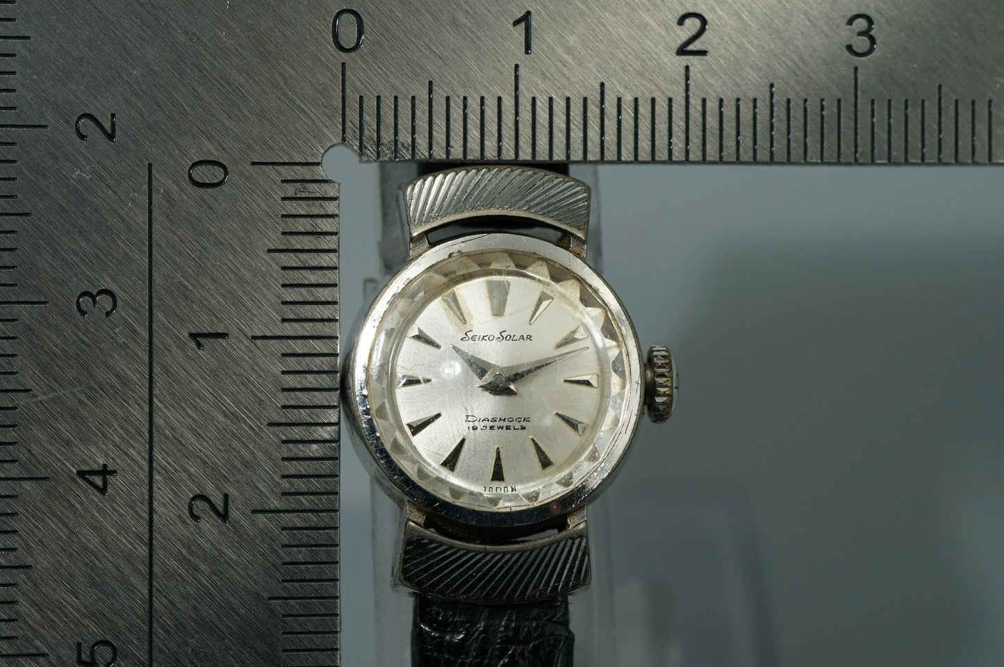 *Exc+4* Vintage 1964 SEIKO Solar Hand Winding Silver Dial Round 17mm Women Watch