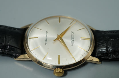 *N MINT* Vintage 1961 SEIKO Crown J15002 Hand Wind Silver Round 35mm Mens Watch