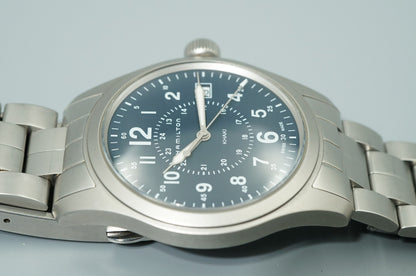 *N MINT* HAMILTON Khaki H682010 Quartz Navy Dial Blue 38mm Date Mens Watch