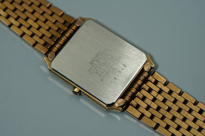 *TOP MINT* Vintage 1991 SEIKO Dolce  8N40-5050 Qz Gray Square 26mm Women Watch