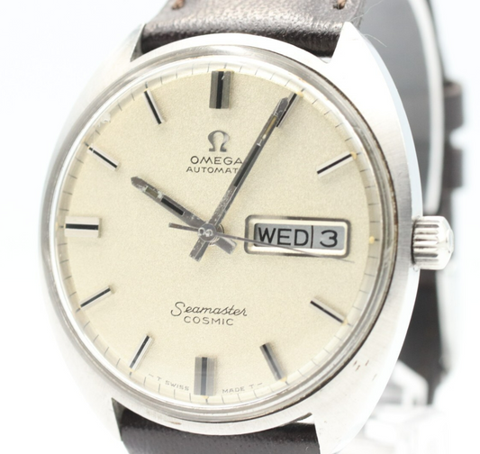 *N MINT* Vintage OMEGA Seamaster COSMIC 166036 Automatic White Dial Mens Watch
