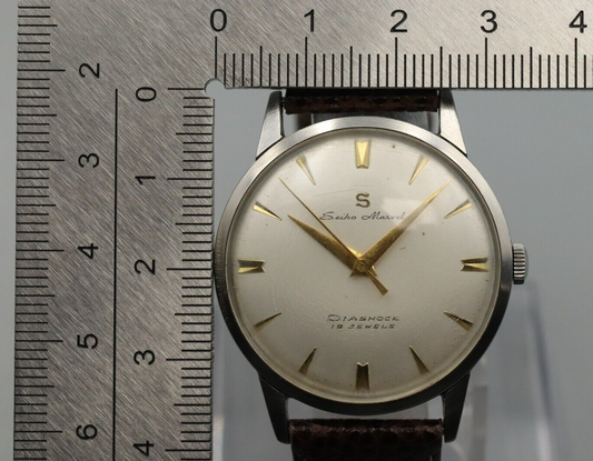 *Exc+4* "Vintage 1966" SEIKO Marvel 14025 Quartz White Dial Round Mens Watch