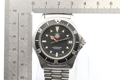 *Exc+5* Vintage TAG HEUER  Professional 2000 973.006 Qaurtz Black Mens Watch JP