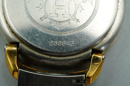 *NEAR MINT* Vintage 1990s HERMES Pullman Qz White Round 24mm Women Watch