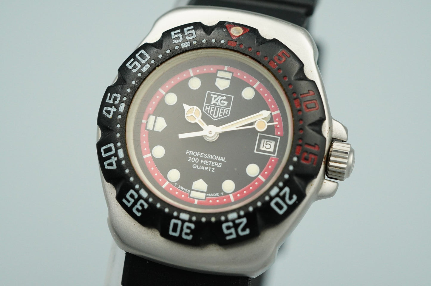 *Exc+5* Vintage 1990s TAG Heuer Formula 1 374.508 Quartz Black 28mm Women Watch