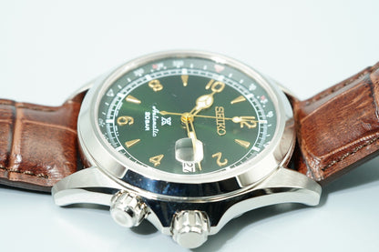 *TOP MINT* SEIKO 6R35-00E0 7771-5011 AT Green Dial Round 39mm Mens Watch