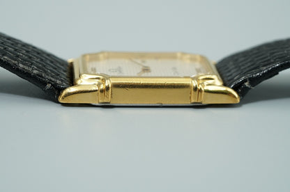 Vintage 1998 OMEGA De Ville Cal.1455  Qz White Dial Rectangle 16mm Women Watch