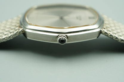 *N MINT* Vintage 1975 SEIKO CREDOR 5931-5231 Qz Silver Hexagon 30mm Mens Watch