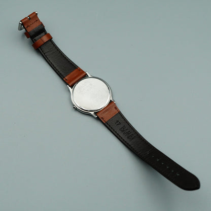 *MINT* Vintage SEIKO CREDOR 8J81-6A30 Quartz Silver Dial Round 32mm Mens Watch