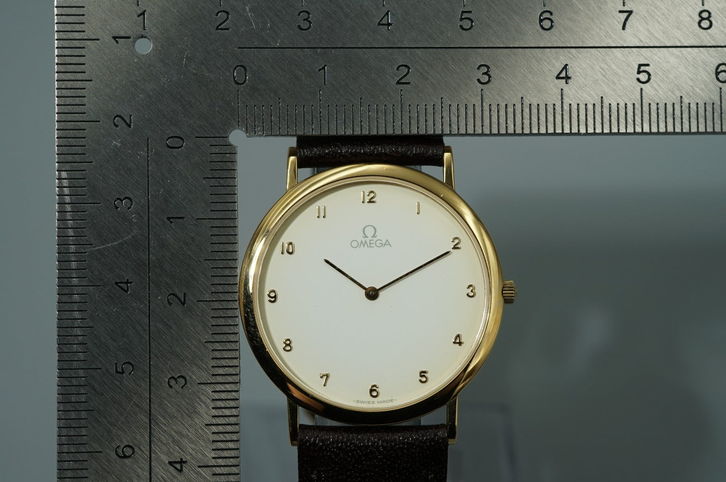 *N MINT* Vintage 1986 OMEGA De Ville Cal.1378 Quartz White Dial 32mm Mens Watch
