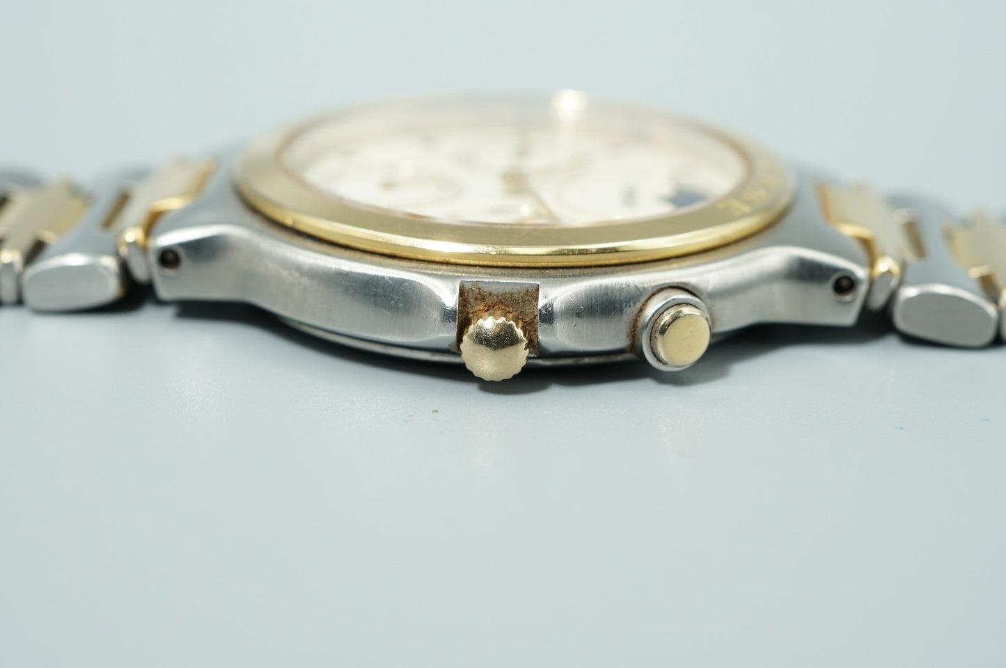 Vintage 1988 SEIKO Presage Moonphase 7F38-6040 Quartz White 35mm Mens Watch