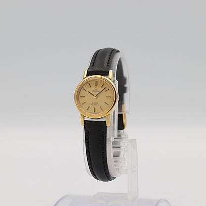 *NEAR MINT* Vintage 1979 OMEGA De Ville Cal.1350 Qz Gold Round 21mm Women Watch