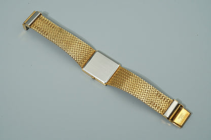 *Exc+5* Vintage 1985 SEIKO Dolce 9531-5100 Qz Gold Rectangle 25mm Women Watch