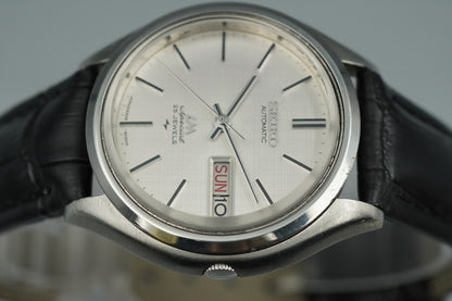 *NEAR MINT* Vintage SEIKO LORD MATIC 5206-6060 Automatic Silver 32mm Mens Watch