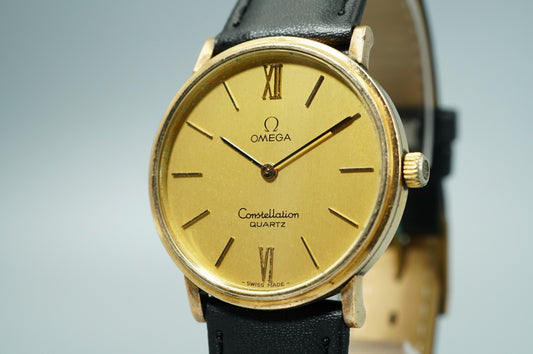 Vintage 1979 OMEGA Constellation Cal1230 Ref191.032 Qz Gold 33mm Mens Watch