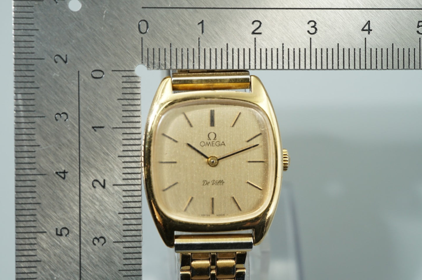 *Exc+5* Vintage 1970s OMEGA De Ville Cal.625 Hand Wind Gold Square Women Watch
