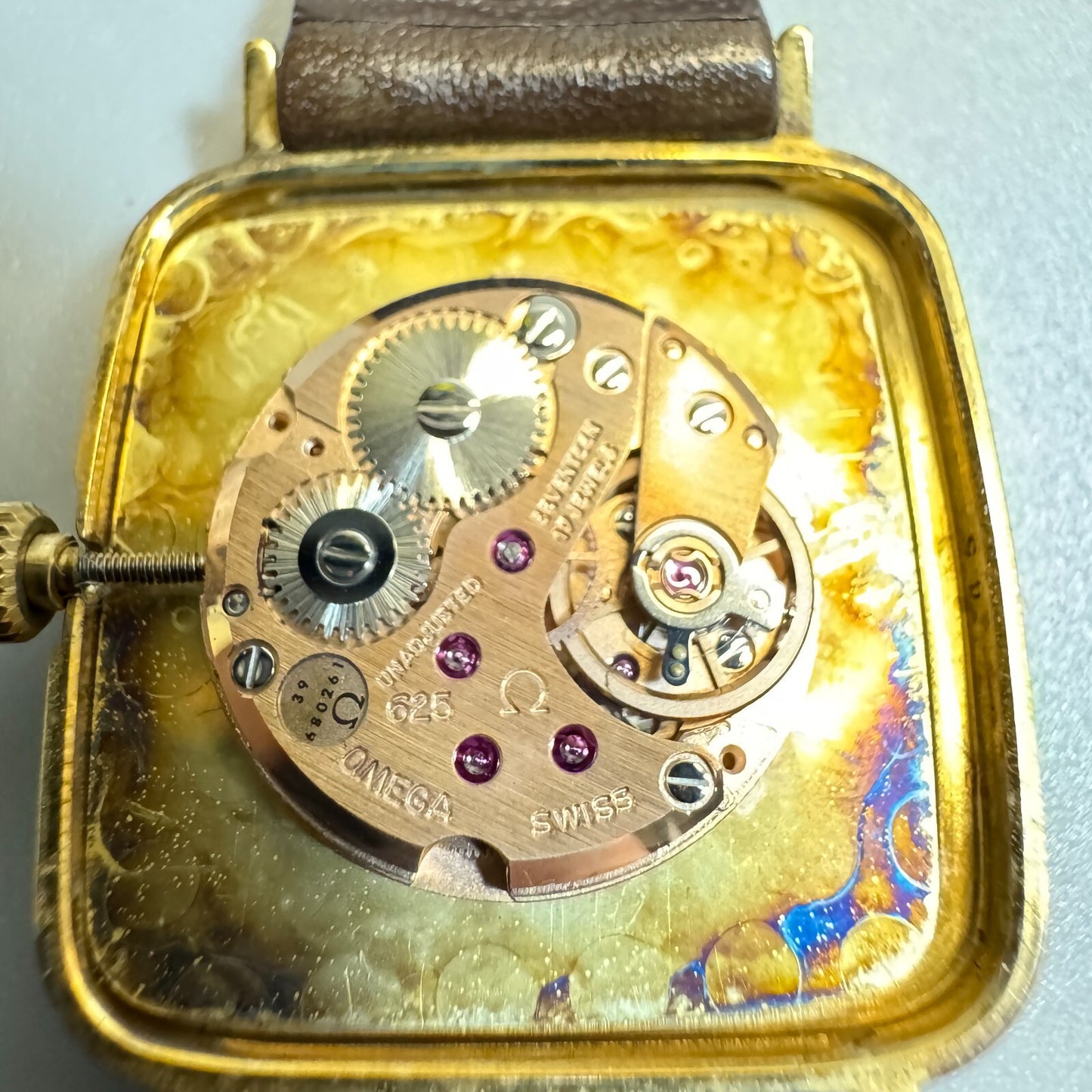 N MINT* Vintage OMEGA De Ville Cal.625 Hand Winding Gold Square Dial Women Watch