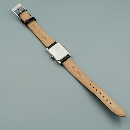 *MINT* Box & Paper SEIKO 4N30-00H0 Quartz Silver Dial Square 19mm Women Watch