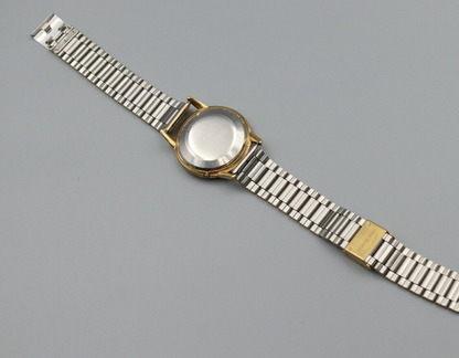 *Exc+5* Vintage SEIKO Seikomatic J14075 Quartz Gold Dial Round Mens Watch