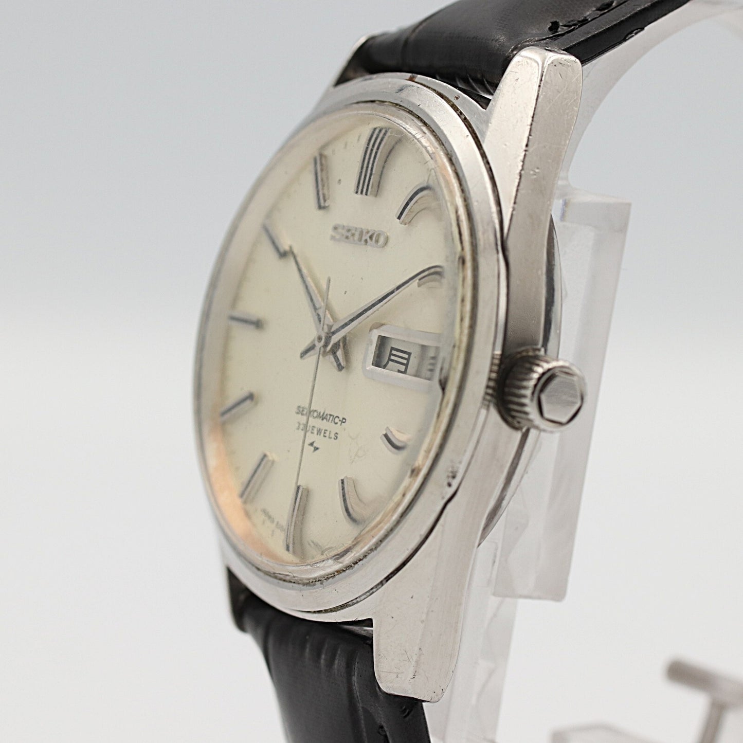 *Exc+5* Vintage 1977 SEIKO Matic-p 5106-7000 Automa White Round 34mm Mens Watch